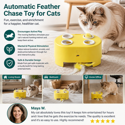 Automatic Feather Chase Toy for Cats