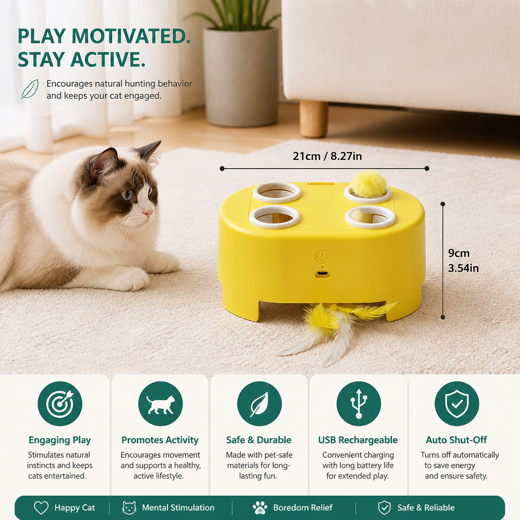 Automatic Feather Chase Toy for Cats