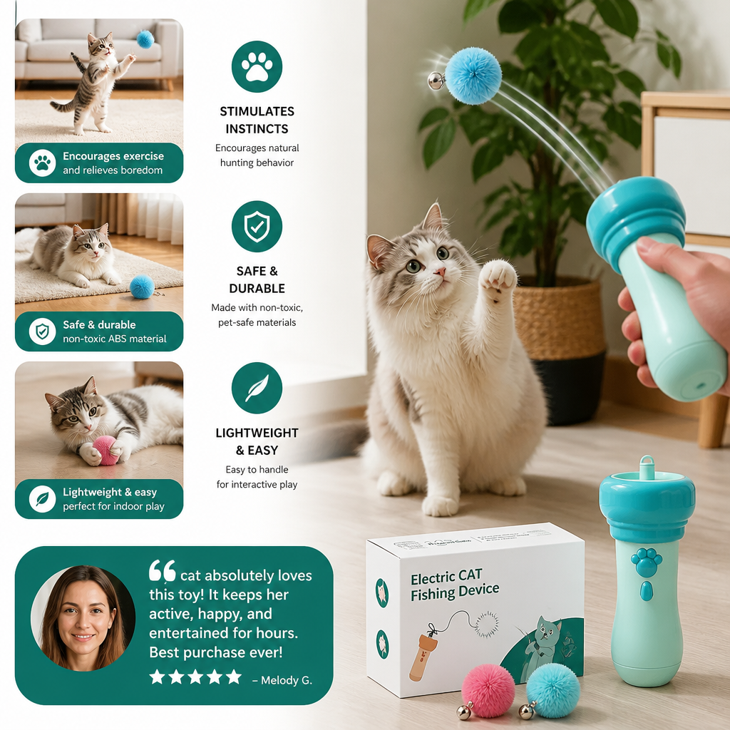 Interactive Pom-Pom Launcher Tod for Cats