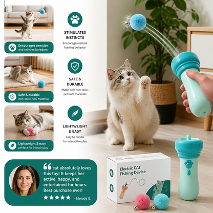 Interactive Pom-Pom Launcher Tod for Cats