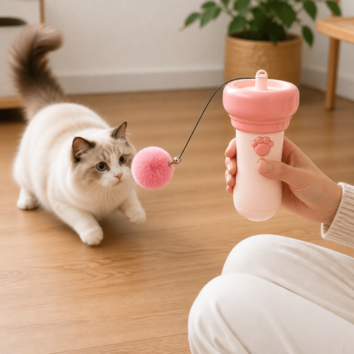 Interactive Pom-Pom Launcher Tod for Cats