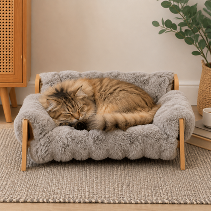 Luxury Elevated Solid Wood Cat Couch Bed