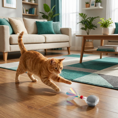 Upgraded Smart Rolling Cat Ball – Durable Interactive Toy with Mesh Tail