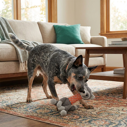 Durable Animal Plush Rope Dog Toy with Squeaker & Teeth Cleaning