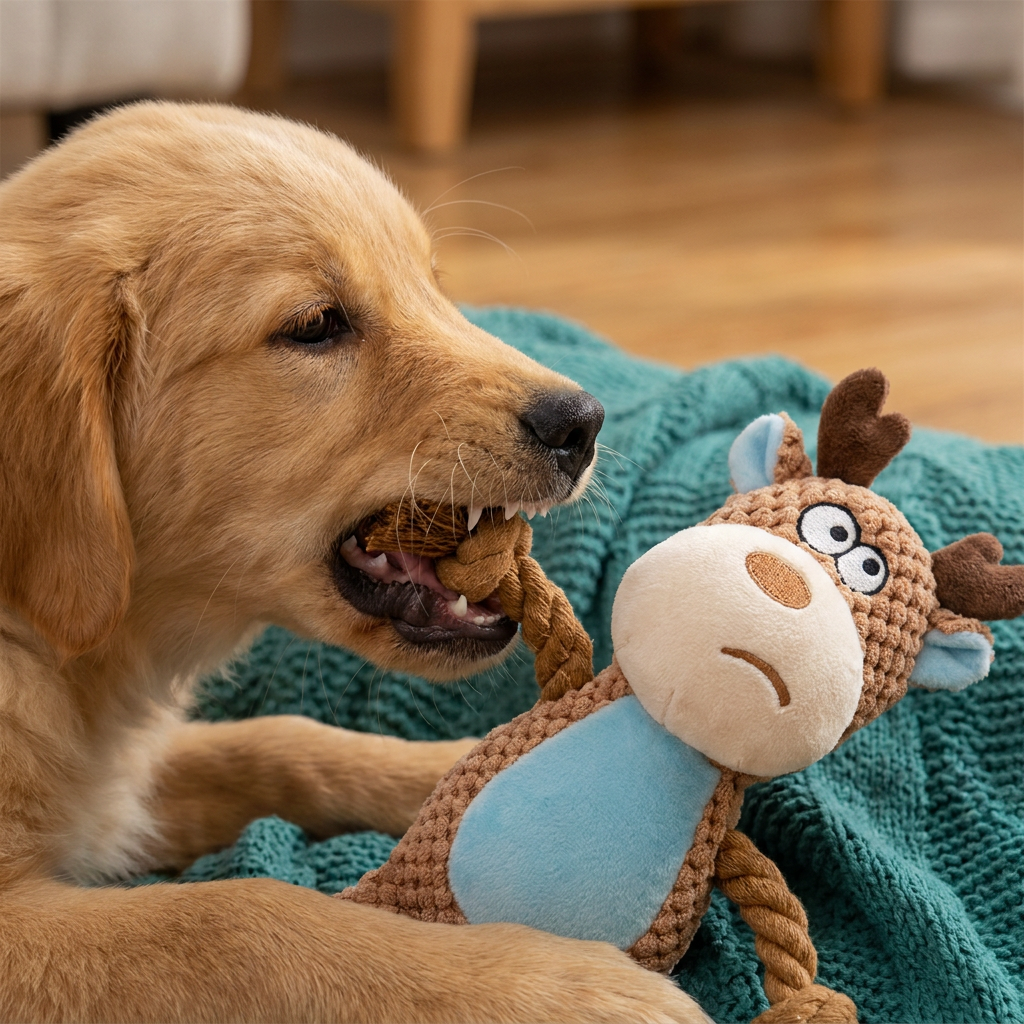 Cotton Rope Plush Dental Squeaky Dog Toy