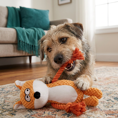 Cotton Rope Plush Dental Squeaky Dog Toy