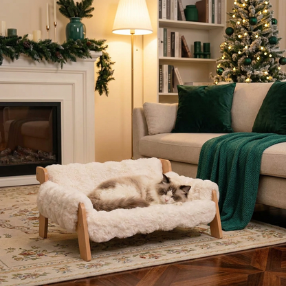 Luxury Elevated Solid Wood Cat Couch Bed