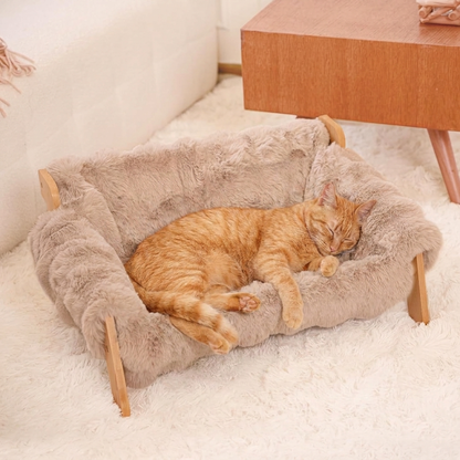 Luxury Elevated Solid Wood Cat Couch Bed