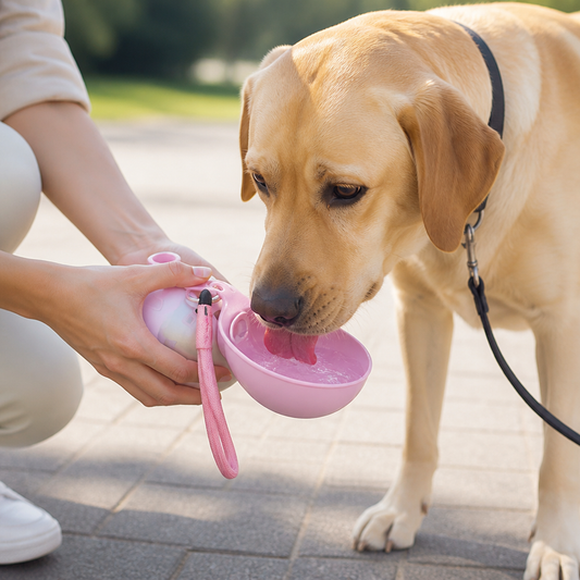 2-in-1 Travel Water Bottle for Dogs – Leak-Proof Stainless Steel Bottle with Silicone Bowl