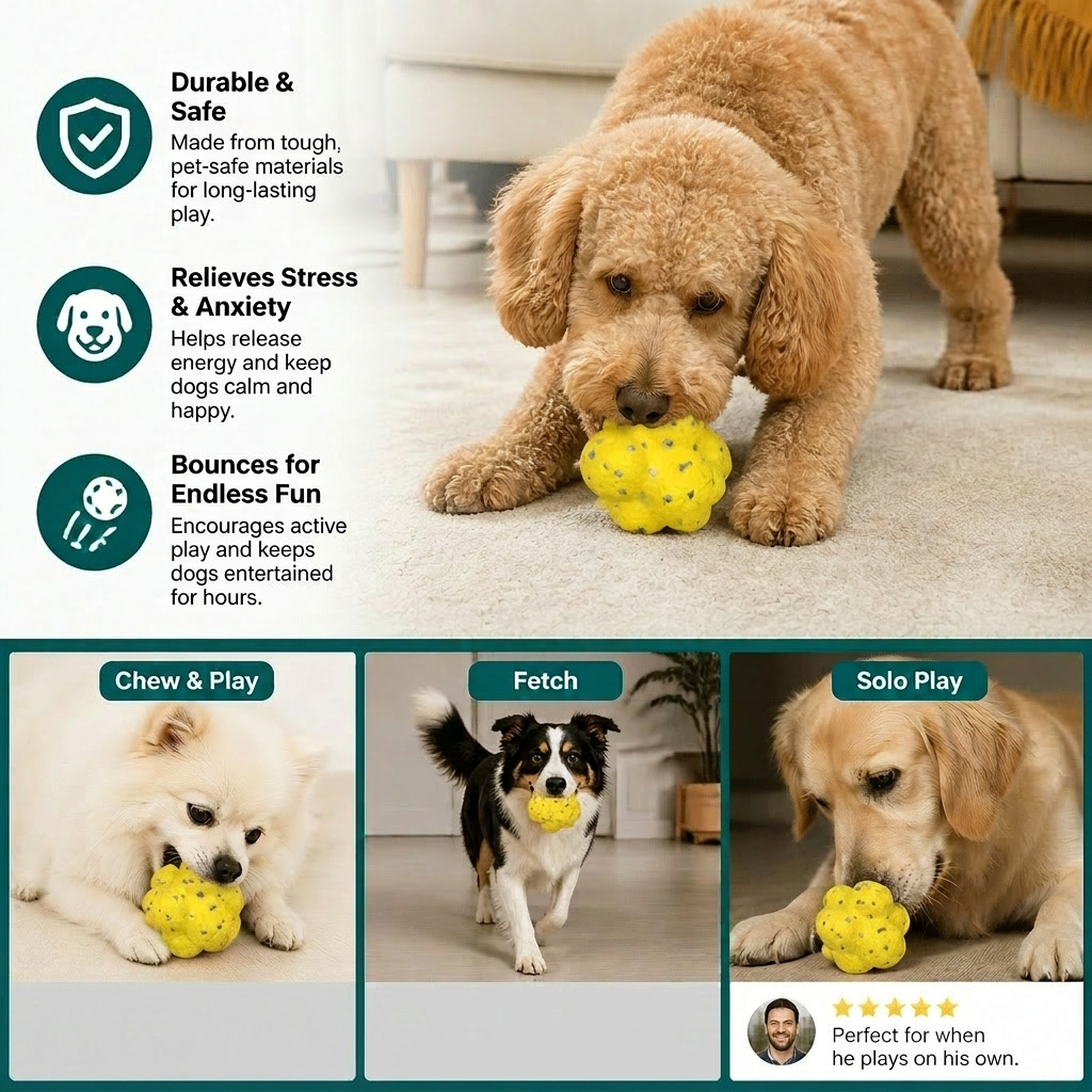 Durable Bouncing Ball for Dogs to Relieve Stress in Dog Colours