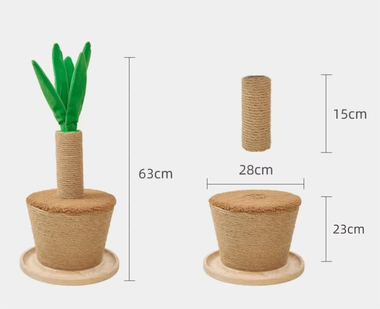 Plant-Style Cat Tree – Sisal Scratching Trunk with Soft Leaves, Home Scratching Furniture for Cats