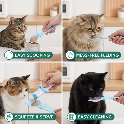 Cat Treat Spoon Feeder – Lickable Wet Food Dispenser with Long Handle