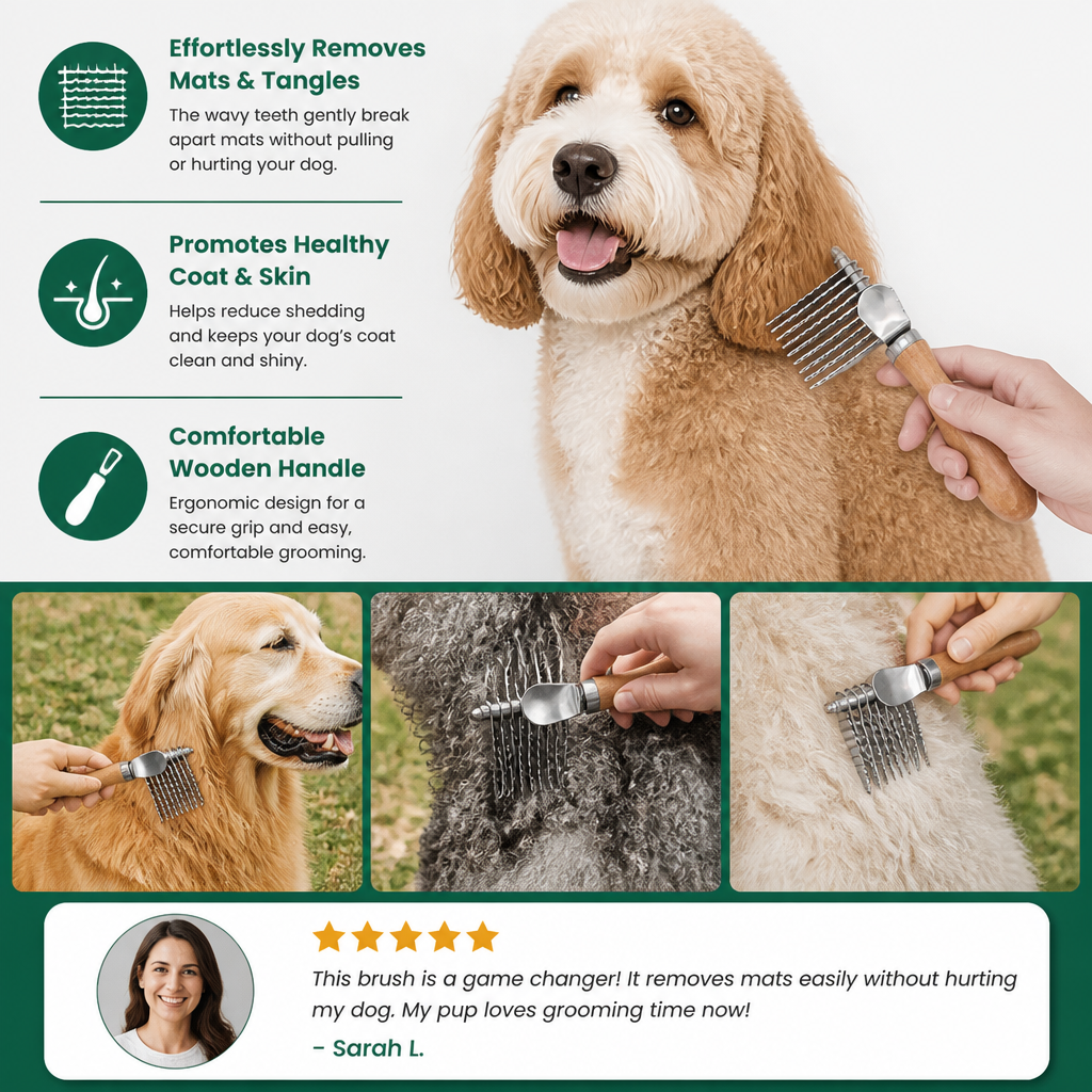 Pet Dematting Comb – Undercoat & Knot Remover