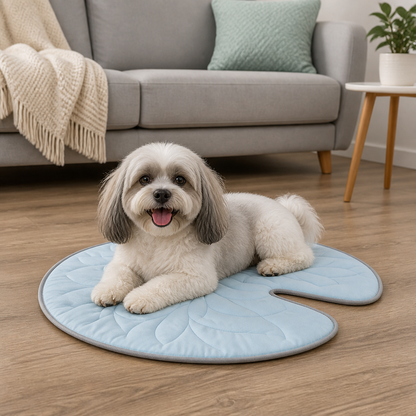 Cooling Leaf-Shaped Pet Mat – Washable Summer Mat with Non-Slip Bottom