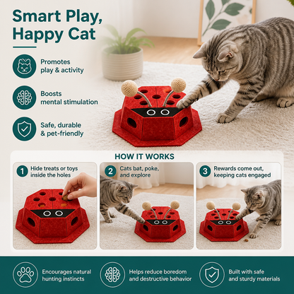 3in1 Interactive Ladybug Cat Puzzle Toy