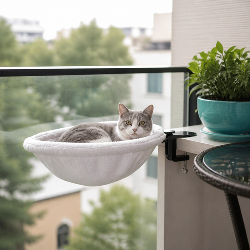 Premium Hanging Cat Hammock for Desks & Shelves