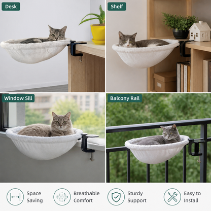 Premium Hanging Cat Hammock for Desks & Shelves