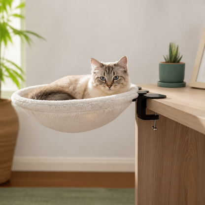 Premium Hanging Cat Hammock for Desks & Shelves