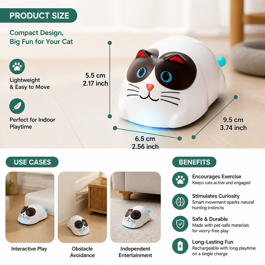 Touch-Activated Smart Cat Robot Toy
