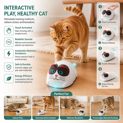 Touch-Activated Smart Cat Robot Toy