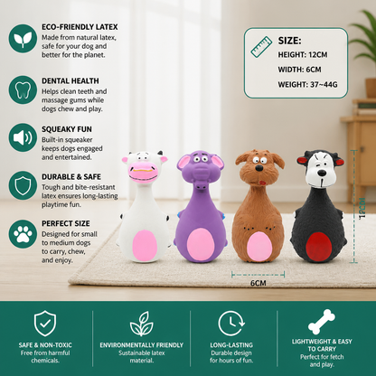 Durable Eco-Friendly Latex Squeaky Dental Dog Toy