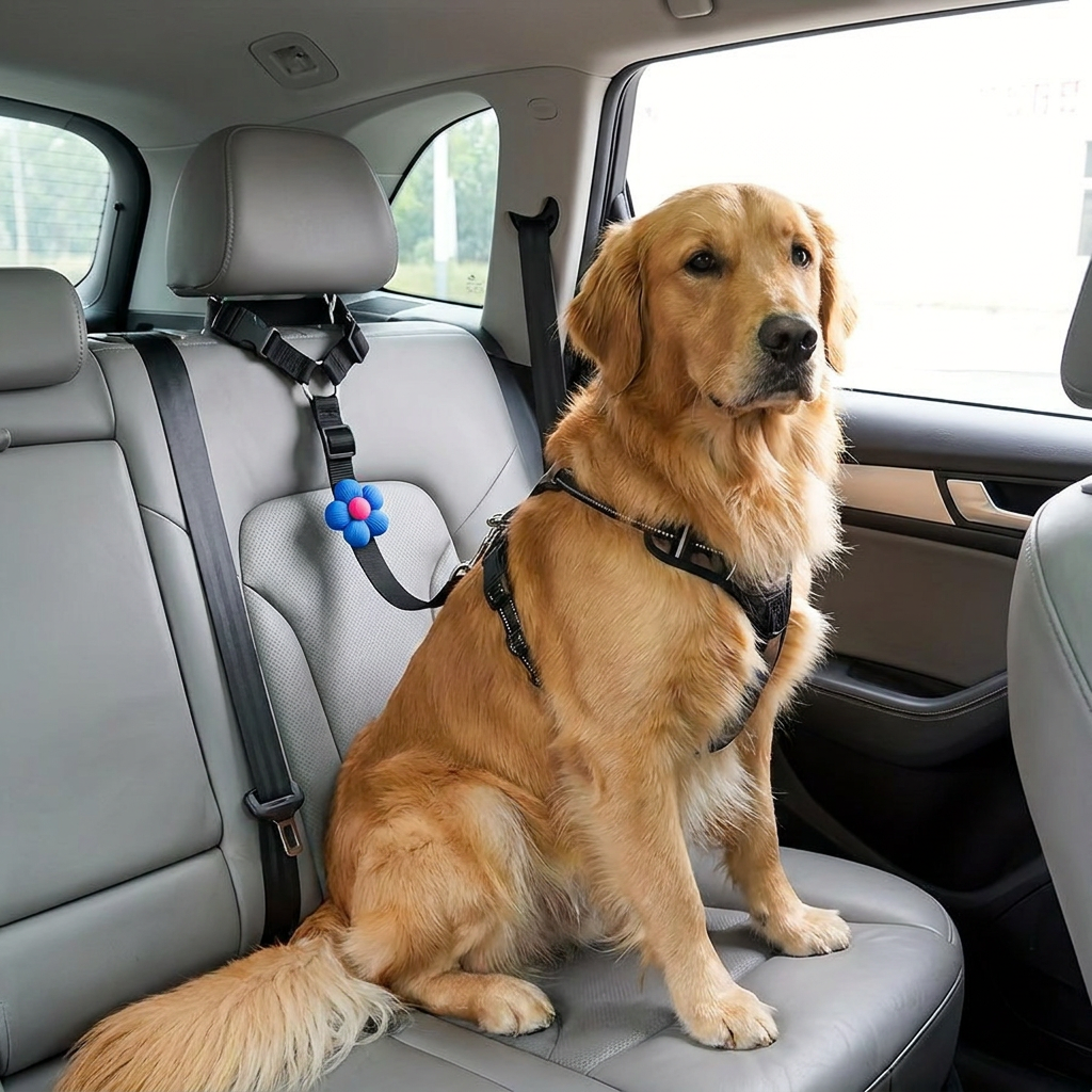 Adjustable Dog Seat Belt Harness for Safe and Comfortable Car Travel