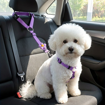 Adjustable Dog Seat Belt Harness for Safe and Comfortable Car Travel
