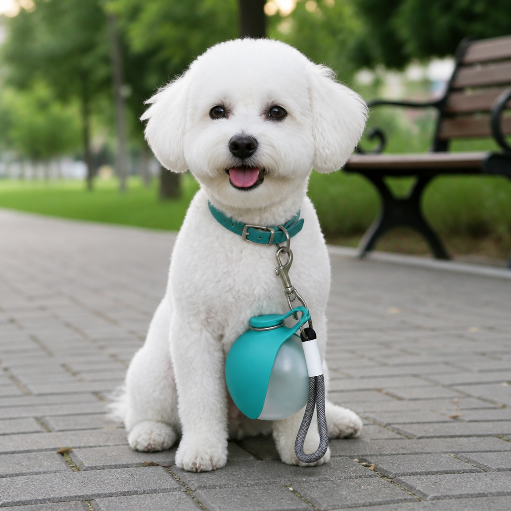 Sphere 2-in-1 Dog Water Bottle with Silicone Bowl – Leakproof Travel Bottle