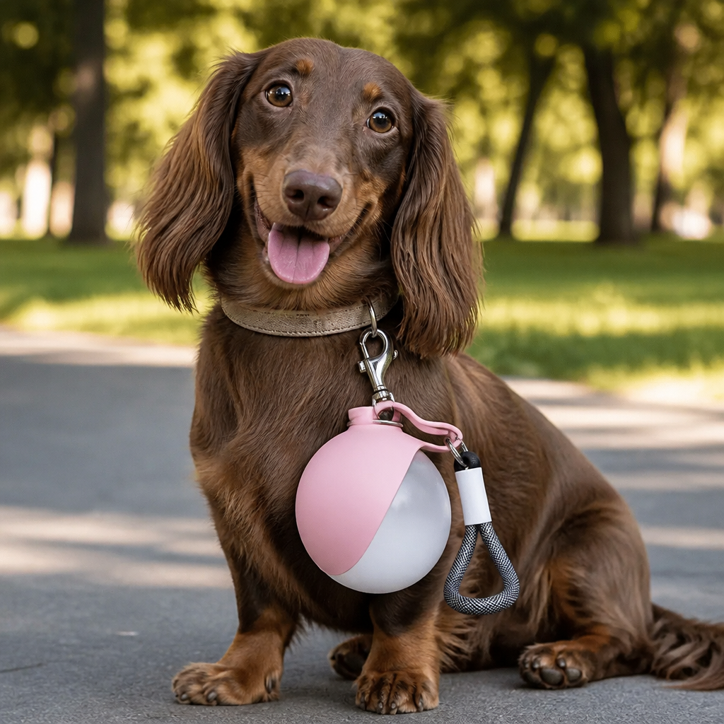 Sphere 2-in-1 Dog Water Bottle with Silicone Bowl – Leakproof Travel Bottle