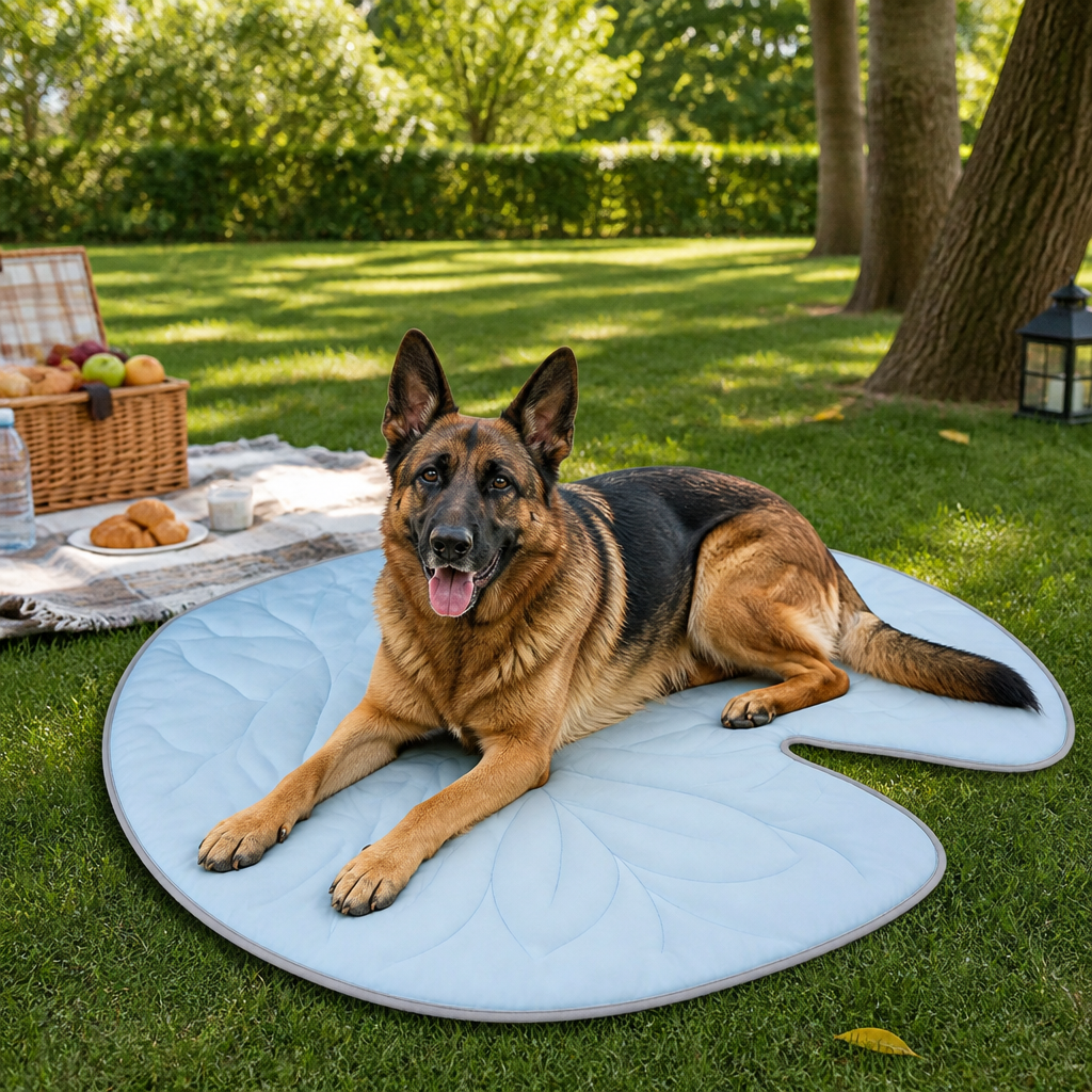 Cooling Leaf-Shaped Pet Mat – Washable Summer Mat with Non-Slip Bottom
