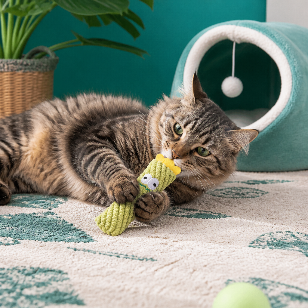 Catnip-Filled Cactus Teeth Cleaning Cat Toy