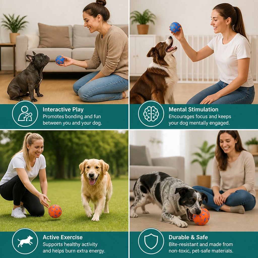 Eco-Friendly Bite-Resistant Smart Interactive Automatic Dog Ball