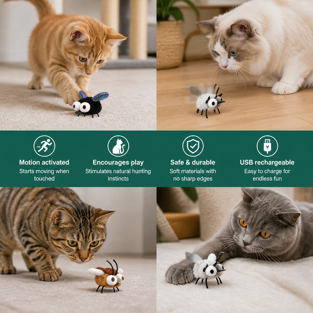 Motion-Activated Flying Insect Cat Toy