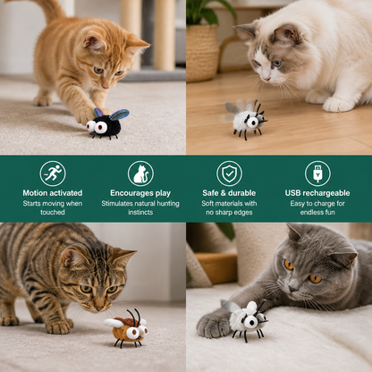 Motion-Activated Flying Insect Cat Toy