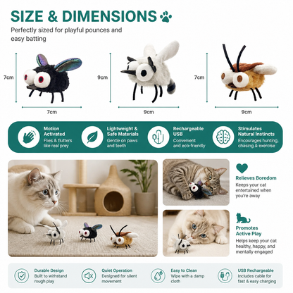 Motion-Activated Flying Insect Cat Toy