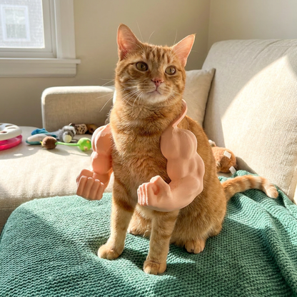 Muscle Arm Cat Costume Harness for Funny Pet Photos and Dress Up
