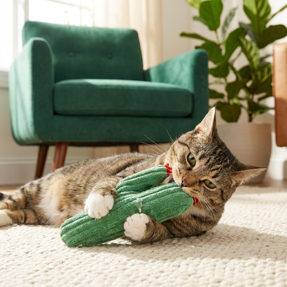 Catnip-Filled Cactus Teeth Cleaning Cat Toy