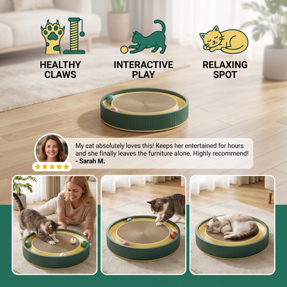 Interactive Cat Scratcher Pad with Rolling Balls and Relaxing Play Area