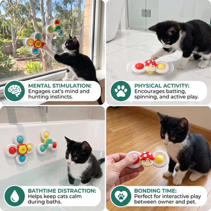 Interactive Cat Spinning Toys - Set of 3