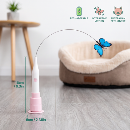 Interactive Spinning Butterfly Cat Toy – Rechargeable Motion Teaser Wand