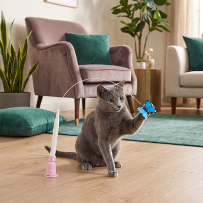 Interactive Spinning Butterfly Cat Toy – Rechargeable Motion Teaser Wand