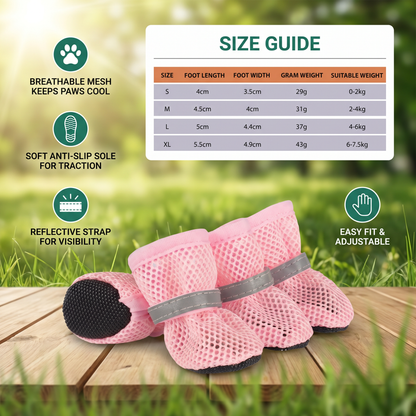 Breathable Mesh Dog Shoes for Hot Days – Soft Sole for Small & Large Dogs
