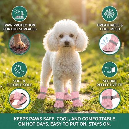 Breathable Mesh Dog Shoes for Hot Days – Soft Sole for Small & Large Dogs