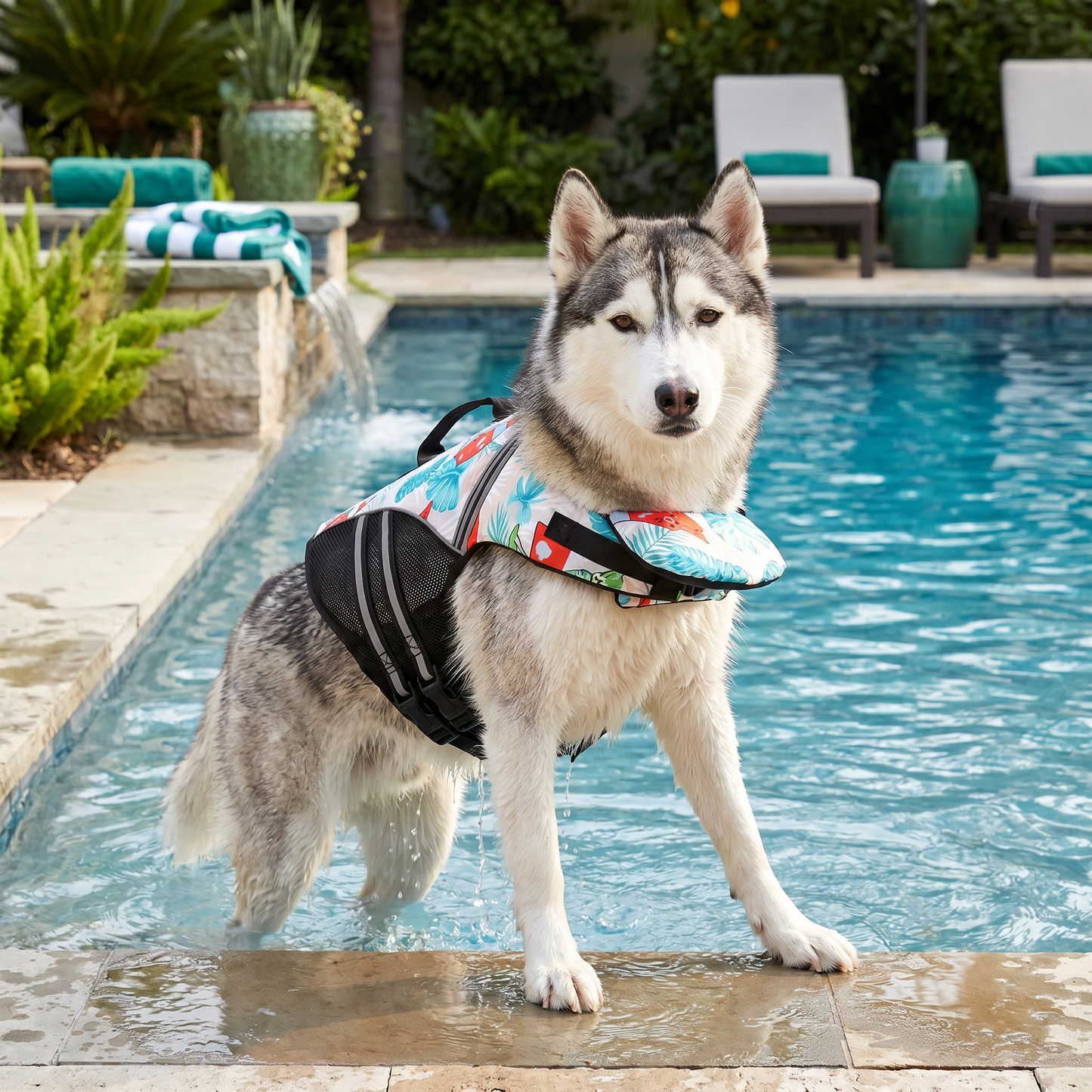 Dog Safety Swim Vest with Rescue Handle