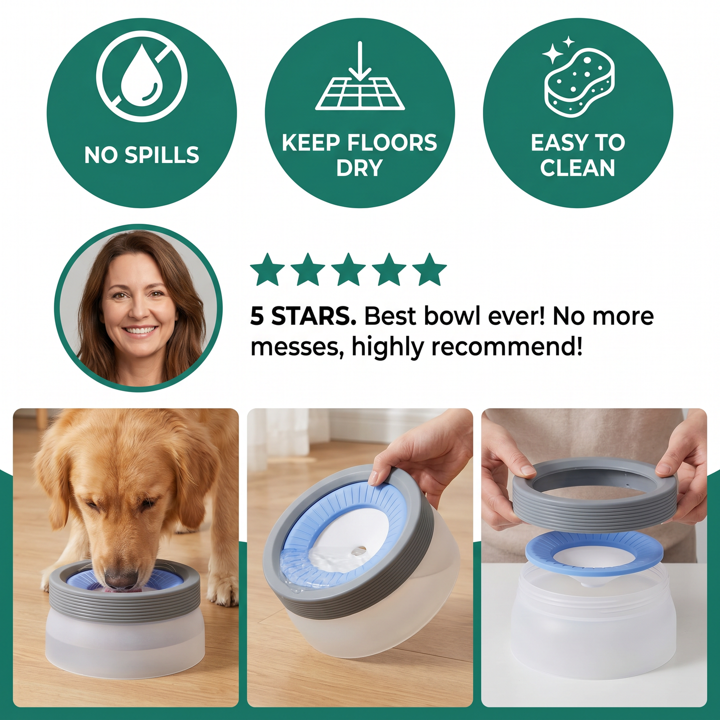 No-Spill Dog Water Bowl