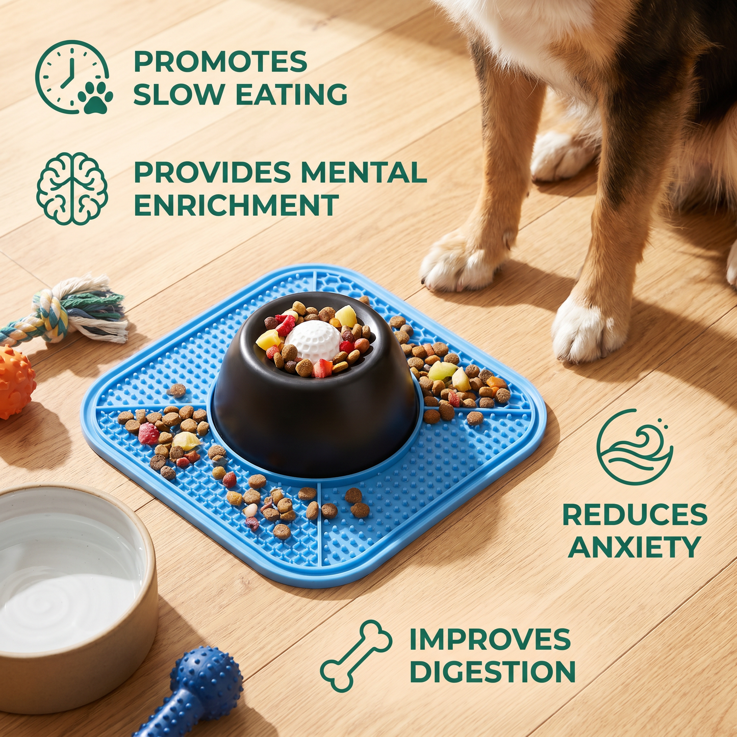 2in1 Slow Feeder Dog Bowl with Lick Mat