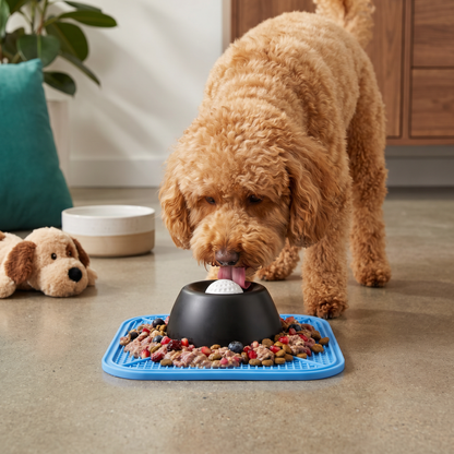 2in1 Slow Feeder Dog Bowl with Lick Mat