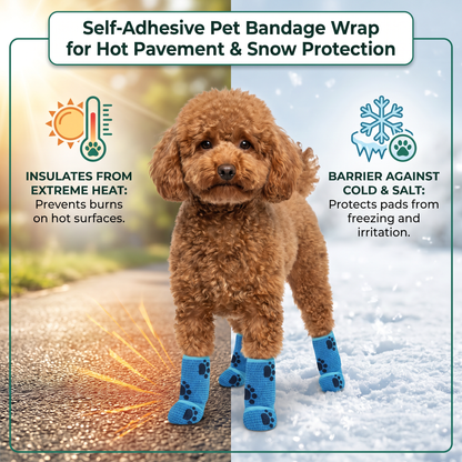 Self-Adhesive Pet Bandage Wrap for Hot Pavement & Snow Protection