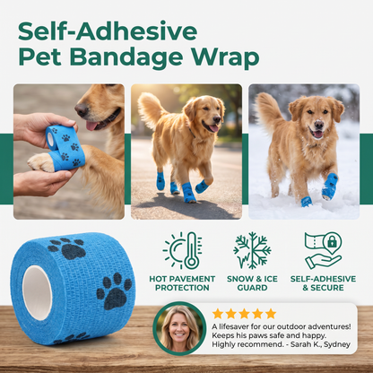 Self-Adhesive Pet Bandage Wrap for Hot Pavement & Snow Protection