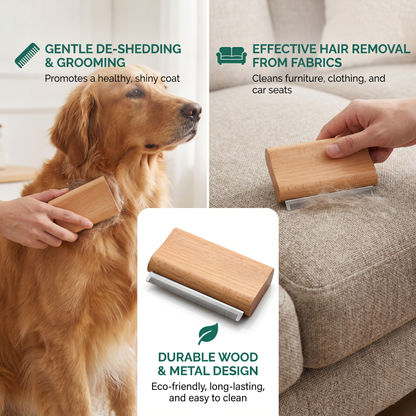 2-in-1 Pet Grooming & Hair Removal Comb for Fur, Furniture & Fabrics